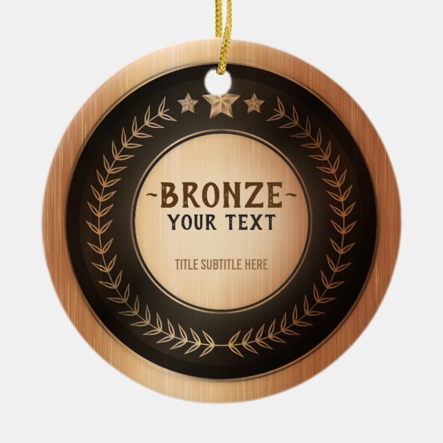 CUSTOM PRINT DIY MEDAL Bronze ADD YOUR LOGO edit Julgransprydnad Keramik (Framsidan)
