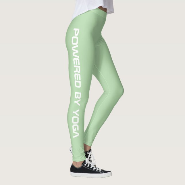 Custom Print Yoga Crew Pale Green Leggings (Höger)