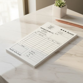 Custom Printable Form & Business Logo Invoice Pad Post-it Block