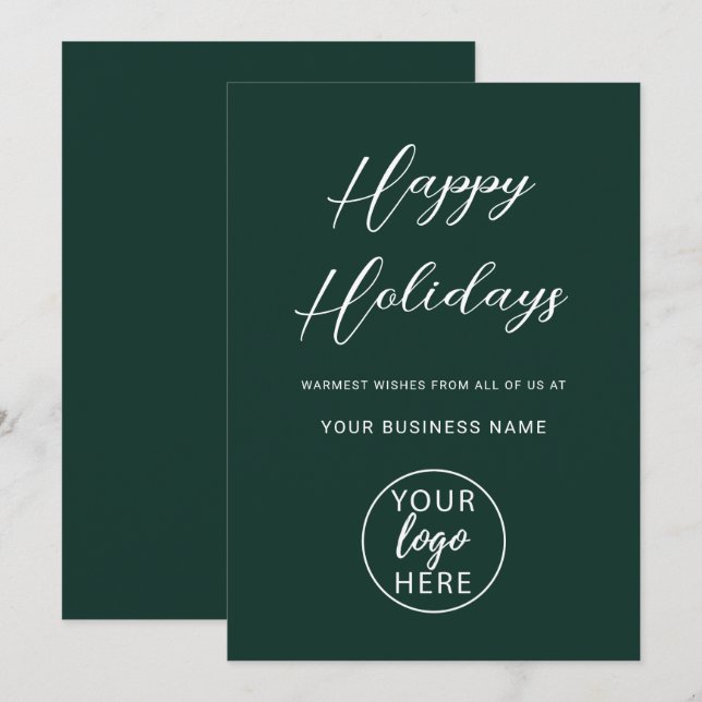 Custom Professional Business Logo Christmas Julkort (Fram/baksida)