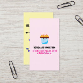 Custom Professional Pink Slogans & Bakery Logo Visitkort