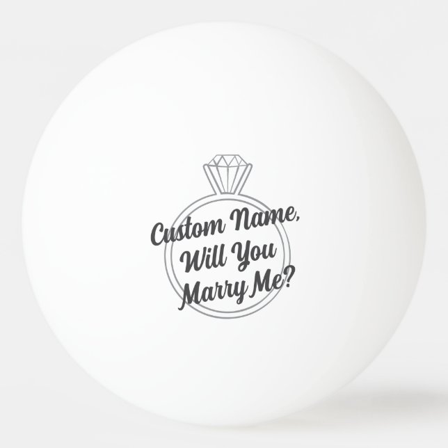 Custom Proposal | Creative Will You Marry Me? Pingisboll (Framsidan)