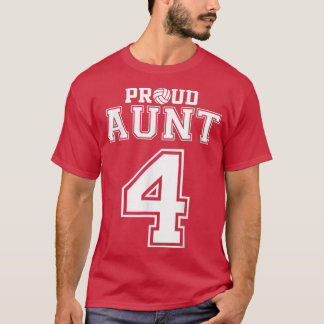 Custom Proud Volleyball Aunt Number 4 Personalized T Shirt