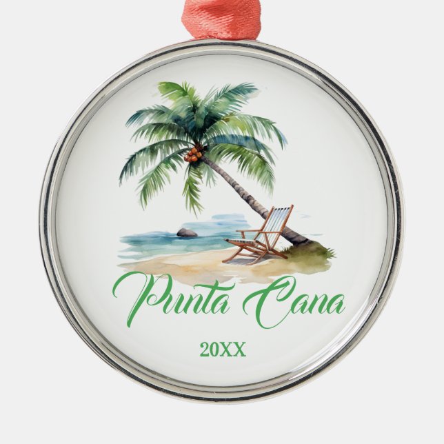 Custom Punta Cana Beach  Julgransprydnad Metall (Framsidan)