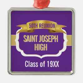 Custom Purple 50th Class Reunion  Julgransprydnad Metall