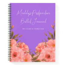 Custom Purple Floral Bullet Journal New Moms