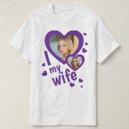 Custom purple I love my Wife mens t shirts