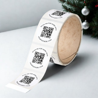 custom QR Code and Text Runt Klistermärke