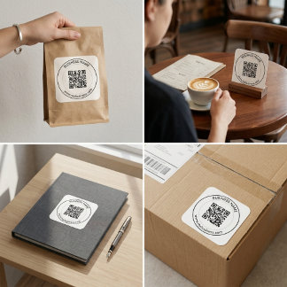 Custom QR Code Business Branding  Fyrkantigt Klistermärke