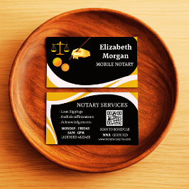 Custom QR Code Business Card for Mobile Notary Visitkort
