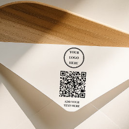 Custom QR Code & Business Logo Rubber Stamp Stämpel