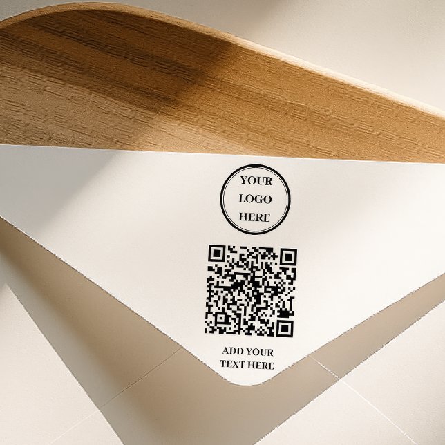 Custom QR Code & Business Logo Rubber Stamp Stämpel (Skapare uppladdad)