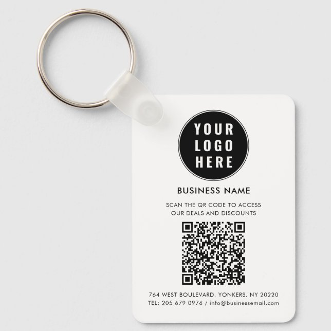Custom QR Code Modern Logo Minimalist Nyckelring (Framsida)
