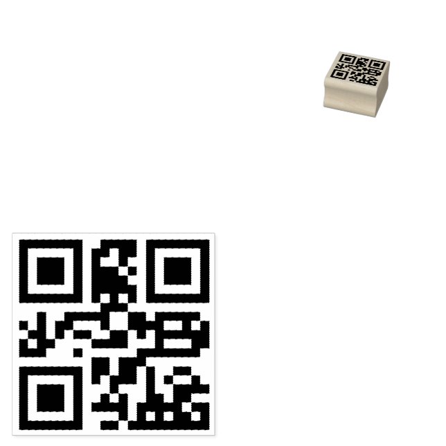 Custom QR Code Scannable Website Address Rubber St Stämpel (Stämplad)