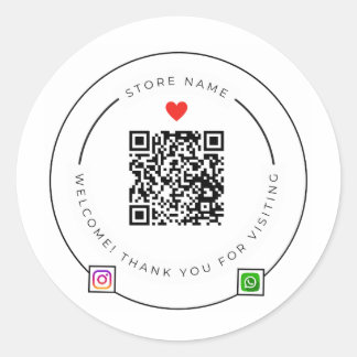 Custom QR Code Thank You Sticker | Instagram Runt Klistermärke