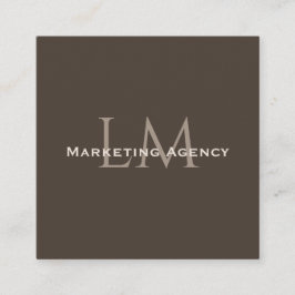 Custom QR Monogram Calling Card Taupe Brown