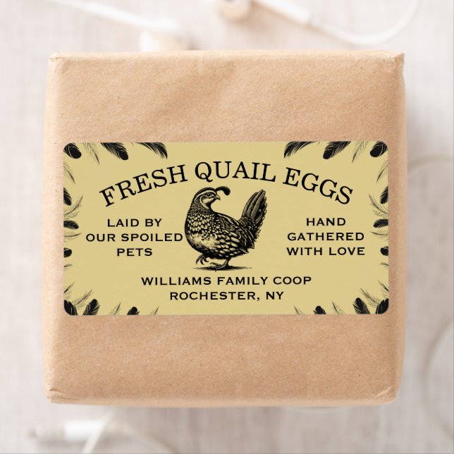 Custom Quail Egg Carton Labels for Your Farm Fraktsedel (Insitu)