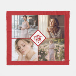 Custom Queen Mom Photo Collage Keepsake Fleecefilt