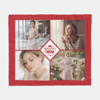 Custom Queen Mom Photo Collage Keepsake Fleecefilt