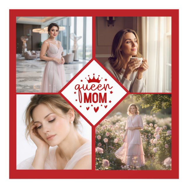 Custom Queen Mom Photo Collage Keepsake Fototryck (Framsidan)