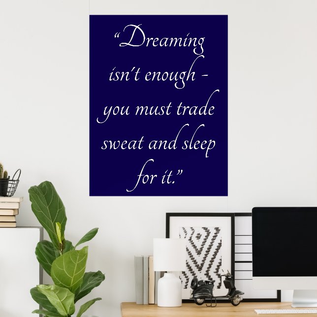 Custom Quote Art Decorative Dark Blue Poster (Hemmakontoret)