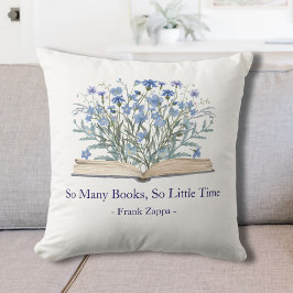 Custom Quote Blue Wildflowers Grow From Book Kudde