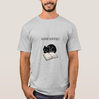 Custom Quote Booktrovert Minimalist Cat Men’s T Shirt