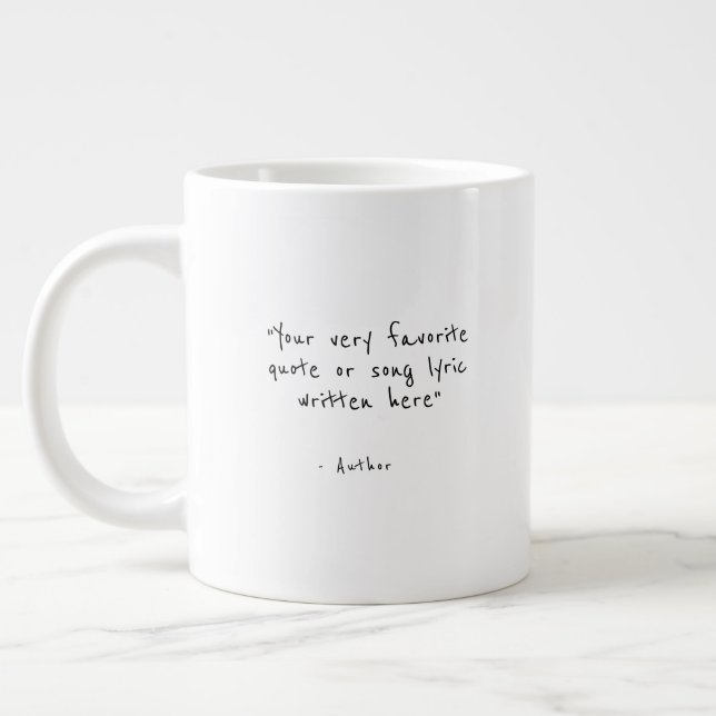 Custom quote - create your own Jumbo Coffee Mug Mugg (Vänster)