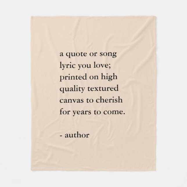 Custom Quote Print  Fleecefilt (Framsidan)