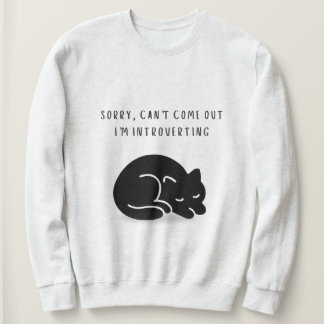 Custom Quote Sorry I'm Introverting Cat Women's  T Shirt