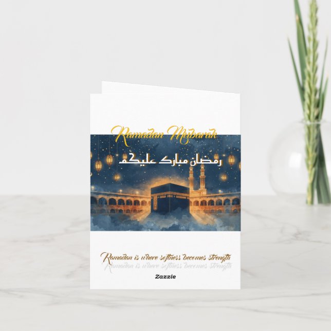 Custom Ramadan Mubarak Card – Personalized Arabic  Inbjudan (Baksida)