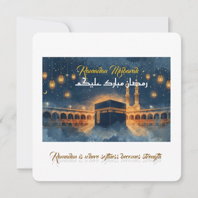 Custom Ramadan Mubarak Card – Personalized Arabic  Inbjudningar (Framsida)