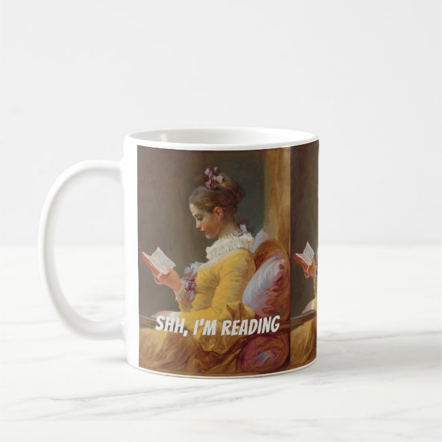 Custom Reading Mug – Shh I'm Reading Kaffemugg (Vänster)