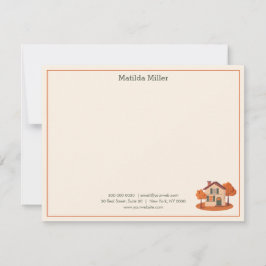 Custom Real Estate Autumn House Note Card Anteckningskort