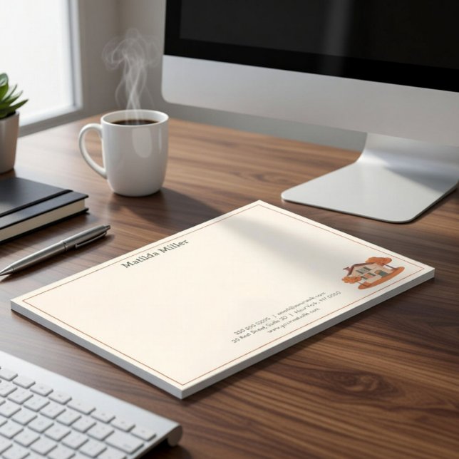 Custom Real Estate Autumn House Notepad Anteckningsblock (Skapare uppladdad)