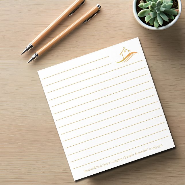 Custom Real Estate Company Gold House Realtor Anteckningsblock (Skapare uppladdad)