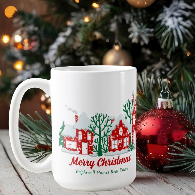 Custom Real Estate Company Merry Christmas Kaffemugg (Skapare uppladdad)