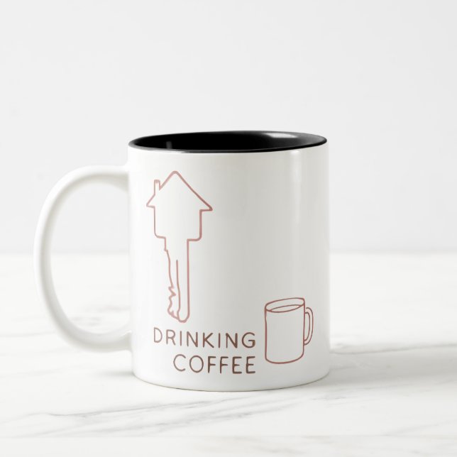 Custom Realtor Closing Gift Mug Två-Tonad Mugg (Vänster)