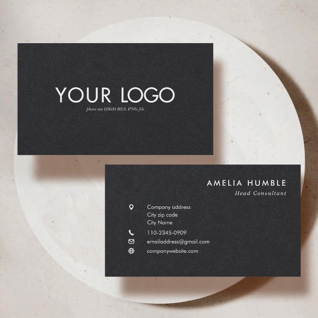 Custom Rectangular Logo Business card template Visitkort (Skapare uppladdad)