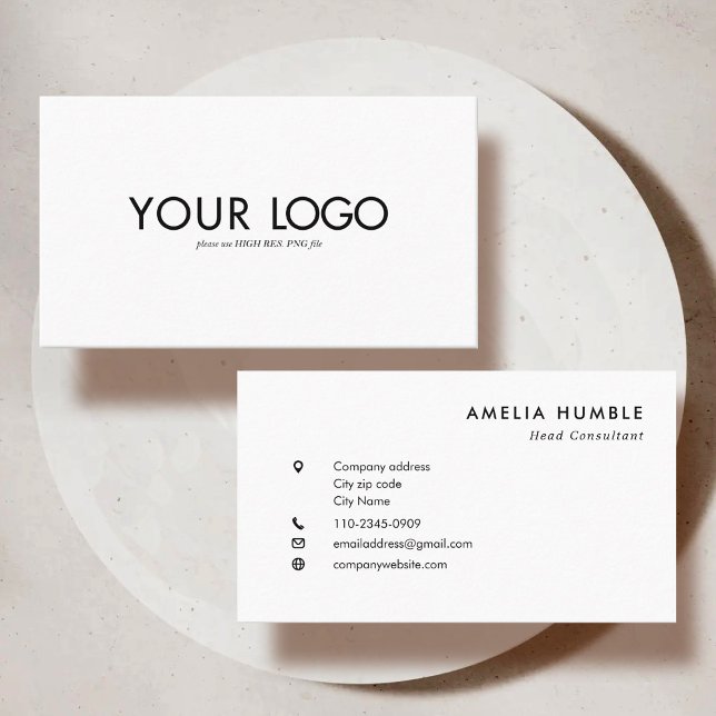 Custom Rectangular Logo Business card template Visitkort (Skapare uppladdad)