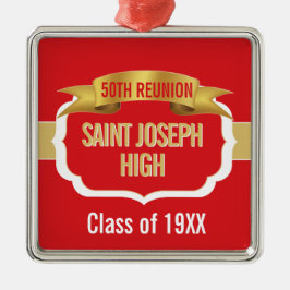 Custom Red 50th Class Reunion  Julgransprydnad Metall