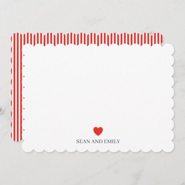 Custom Red Heart Love Painting Wedding Stationary Tack Kort (Fram/baksida)