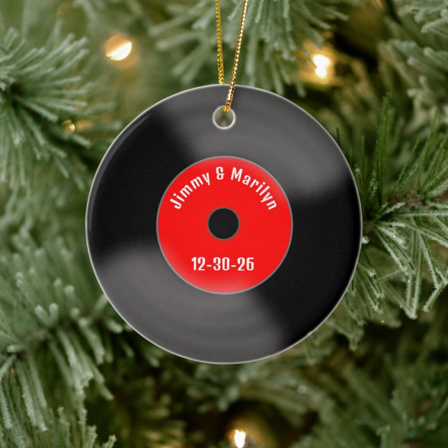 Custom Red Marriage Record Ornament  (Träd)