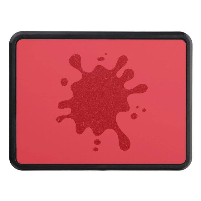 Custom Red on Red Splash Trailer Hitch Cover Dragkroksskydd (Framsidan)