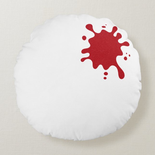 Custom Red Splash Round Pillow 16" Rund Kudde (Framsidan)