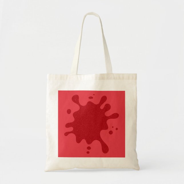 Custom Red Splash Tote Bag – Editable Design Tygkasse (Framsidan)