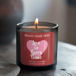 Custom Red Valentine's Day Candle Labels  Fyrkantigt Klistermärke