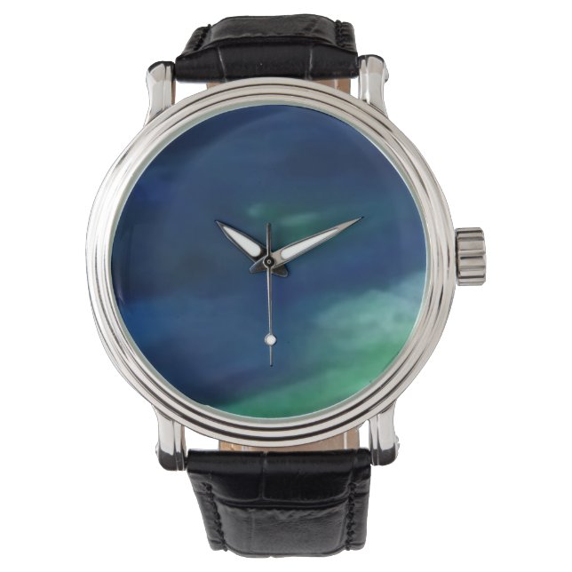 Custom reloj blue_green armbandsur (Framsida)