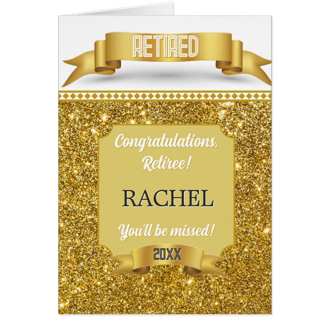 Custom Retiree's Congrats Card Hälsningskort (Framsidan)