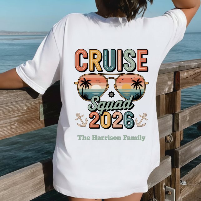 Custom Retro Cruise Squad 2026 Family Vacation  T Shirt (Skapare uppladdad)